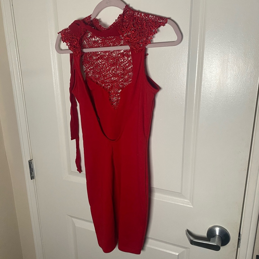 Lulu's Chic Red Backless Dress - image 4